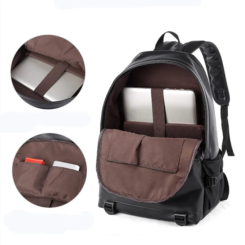 Zaino Uomo in Cuoio di Alta Qualità per Laptop 15,6" – Elegante e Resistente per Scuola e Tempo Libero