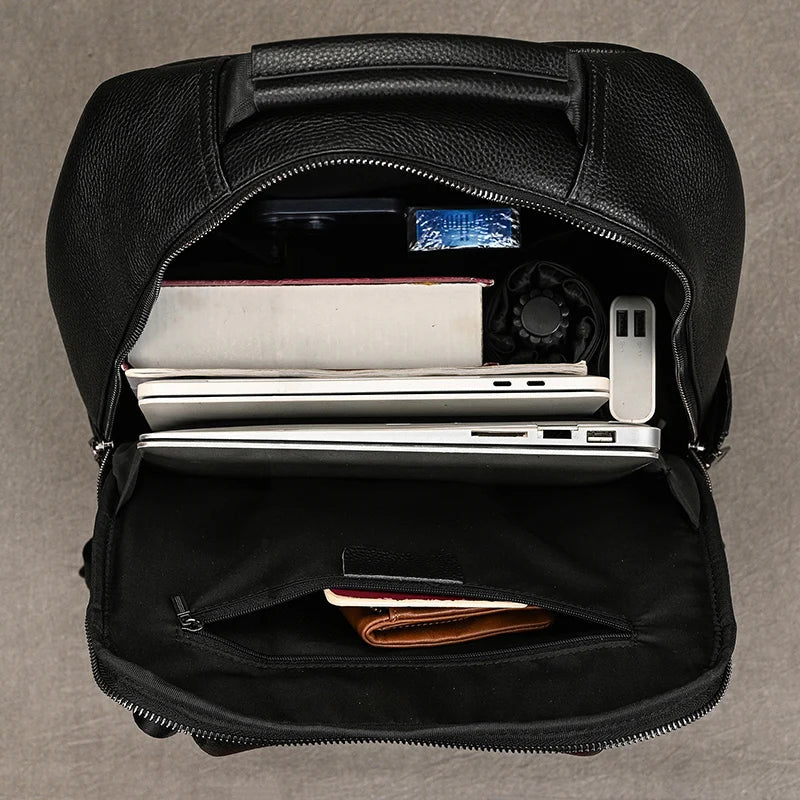 Zaino Uomo in Vera Pelle Impermeabile per Laptop 15,6" – Moda, Viaggi e Scuola