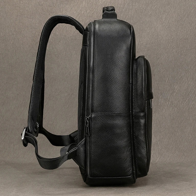 Zaino Uomo in Vera Pelle Impermeabile per Laptop 15,6" – Moda, Viaggi e Scuola