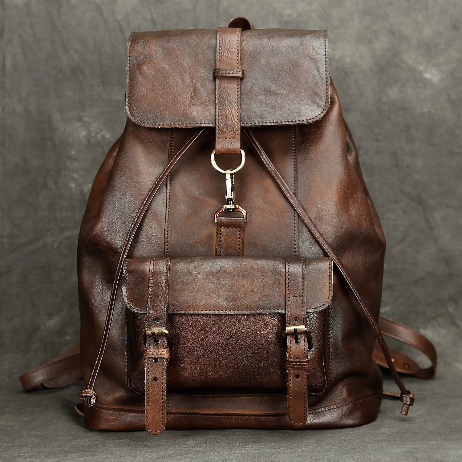 Zaino Uomo di Lusso 2023 – Vera Pelle di Cowskin, Antifurto, Stile Vintage