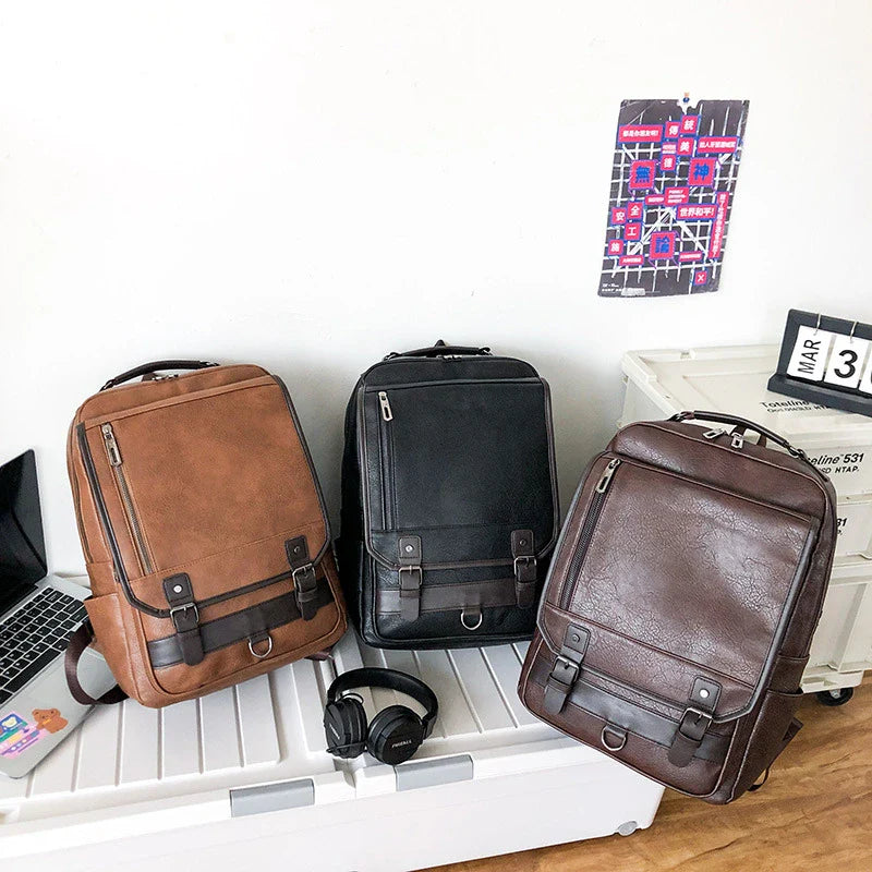 Zaino Uomo in Pelle – Grande Capacità per Laptop 15", Viaggi e Scuola