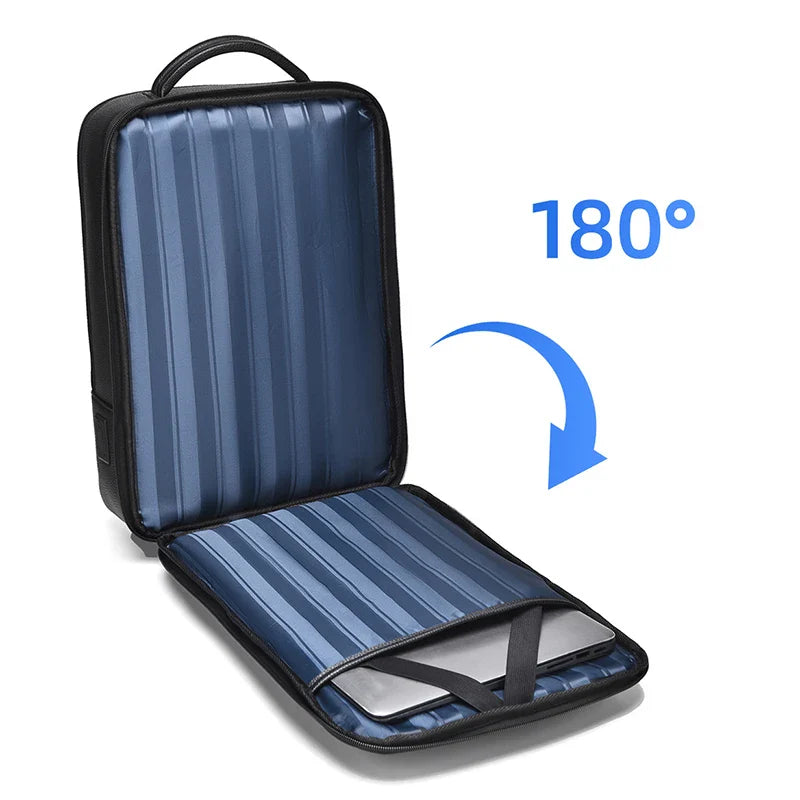 Zaino Uomo in Pelle con Porta USB – Elegante e Funzionale per Ufficio, Viaggi e Laptop