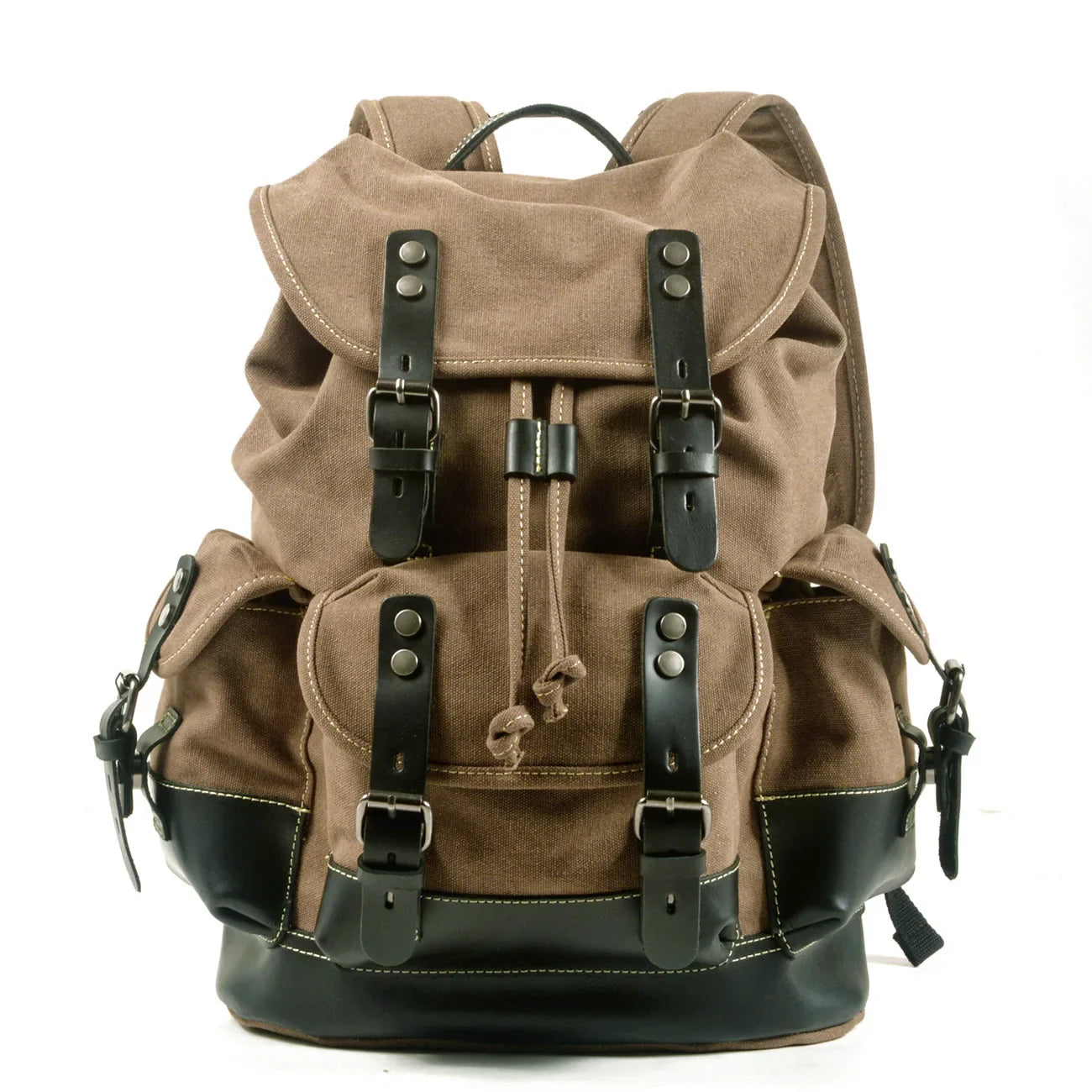 Zaino Uomo Casual in Tela e Pelle – Grande Capacità per Viaggi, Scuola e Attività Outdoor