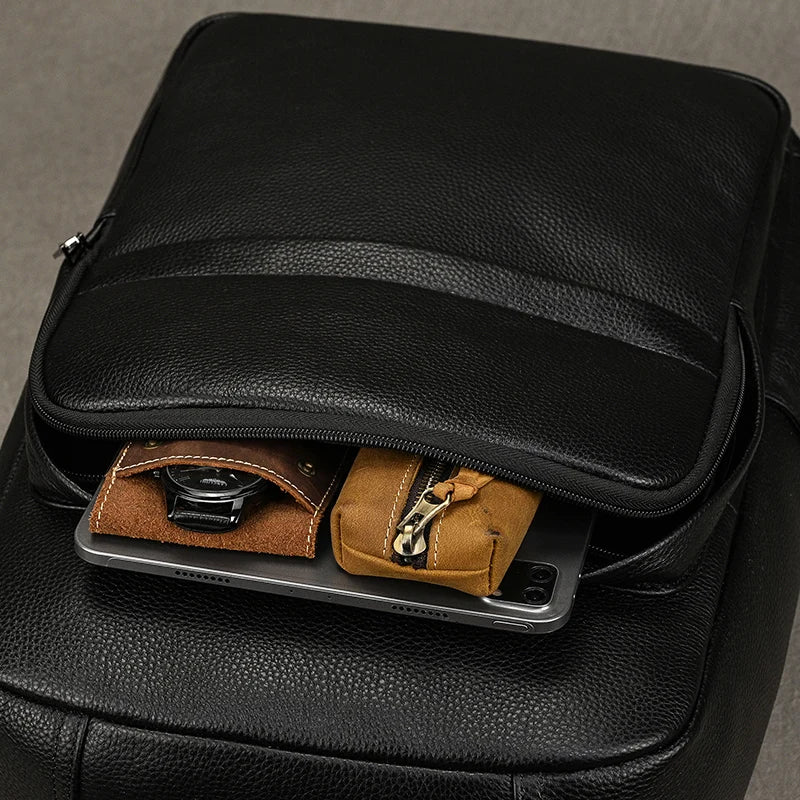 Zaino Uomo in Vera Pelle Impermeabile per Laptop 15,6" – Moda, Viaggi e Scuola