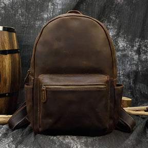 Luufan Genuine leather Men‘s Backpack Large Knapsack Fit 15.6" Laptop Rucksack Student School Bag Daypack Man Travel Backpack