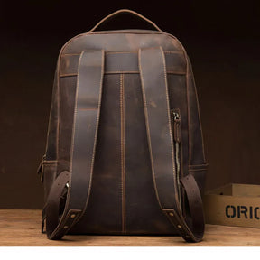 Luufan Genuine leather Men‘s Backpack Large Knapsack Fit 15.6" Laptop Rucksack Student School Bag Daypack Man Travel Backpack