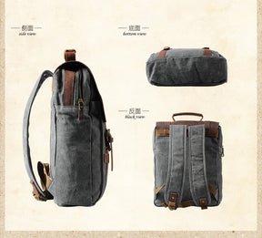 Zaino Militare in Pelle e Canvas – Stile Fashion, Grande Capacità per Uomo e Donna