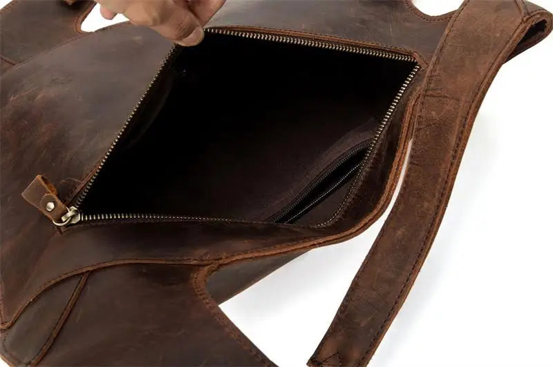 Luufan Crazy Horse Leather Fanny Backpack – Design Unico e Versatile