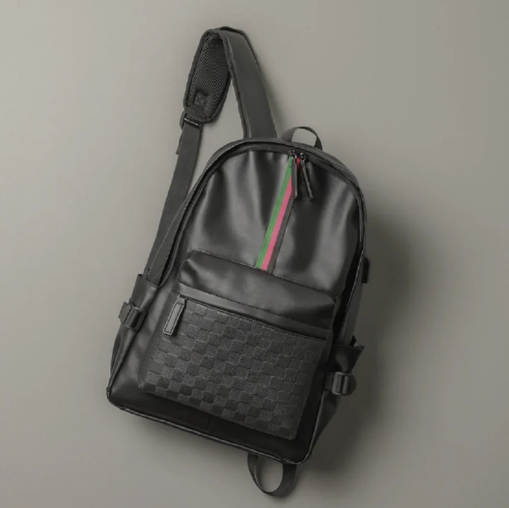 Zaino Plaid di Design in Cuoio di Alta Qualità – Grande Capacità per Scuola e Viaggio
