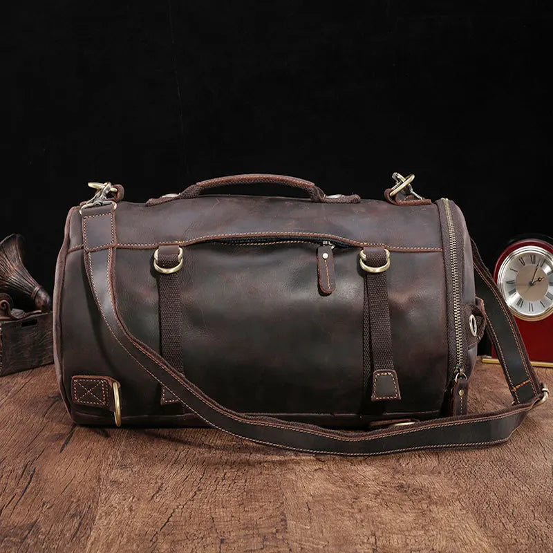 Zaino Uomo in Pelle Vintage Crazy Horse – Design Unico e Grande Capacità per Viaggi e Uso Quotidiano