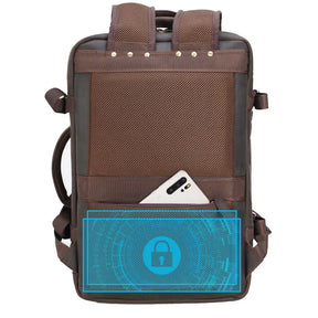 Zaino Vintage Uomo in Pelle Crazy Horse – Grande Capacità con Scomparto per Laptop 15,6"