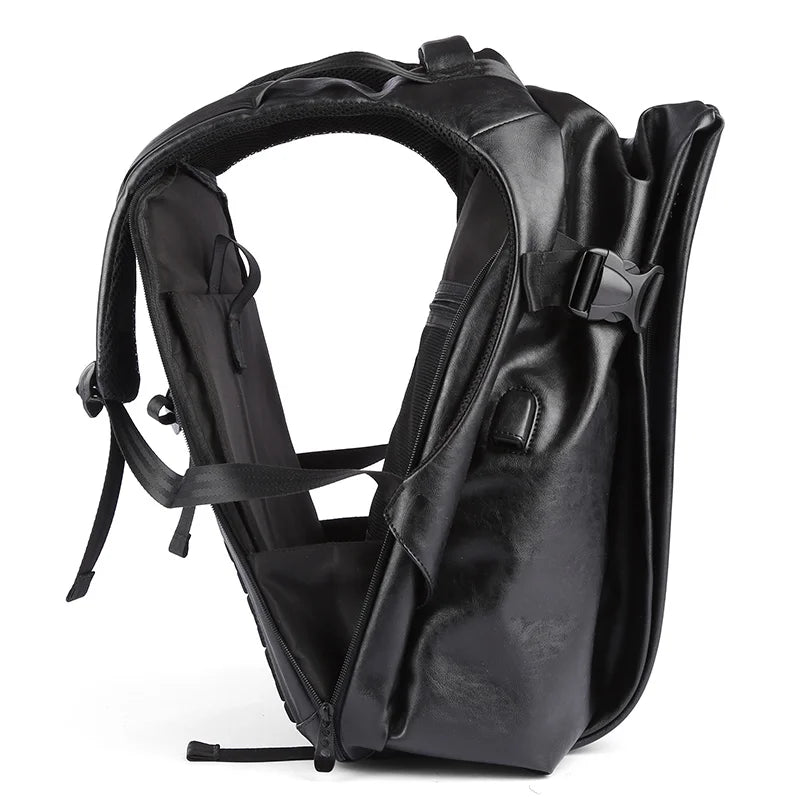 Zaino Uomo in Pelle Impermeabile con Porta USB – Grande Capacità per Laptop, Business e Viaggi