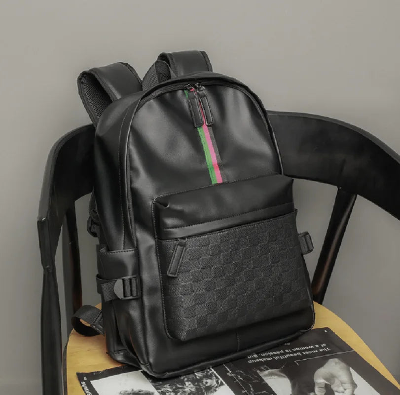 Zaino Plaid di Design in Cuoio di Alta Qualità – Grande Capacità per Scuola e Viaggio