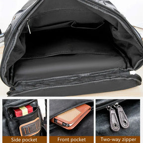 Zaino Uomo Antifurto in Cuoio – Grande Capacità per Laptop e Viaggi d’Affari
