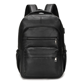 Zaino Uomo in Cuoio con Porta USB per Ricarica – Grande, Impermeabile, Ideale per Laptop, Scuola e Viaggi, Design Elegante e Funzionale