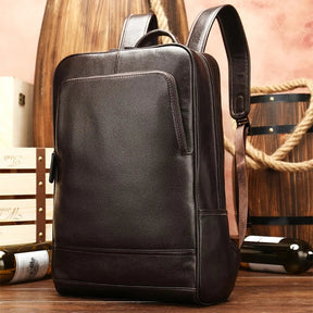 Luufan Genuine leather Men‘s Backpack Large Knapsack Fit 15.6" Laptop Rucksack Student School Bag Daypack Man Travel Backpack