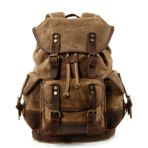 Zaino Uomo Casual in Tela e Pelle – Grande Capacità per Viaggi, Scuola e Attività Outdoor