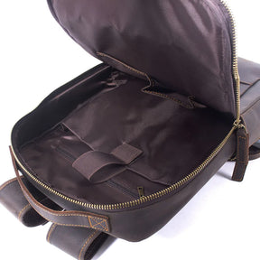 Zaino Vintage in Pelle Crazy Horse per Uomo – Grande Capacità per Laptop e Viaggi