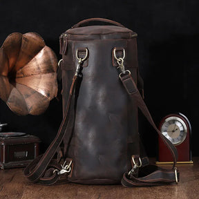 Zaino Uomo in Pelle Vintage Crazy Horse – Design Unico e Grande Capacità per Viaggi e Uso Quotidiano