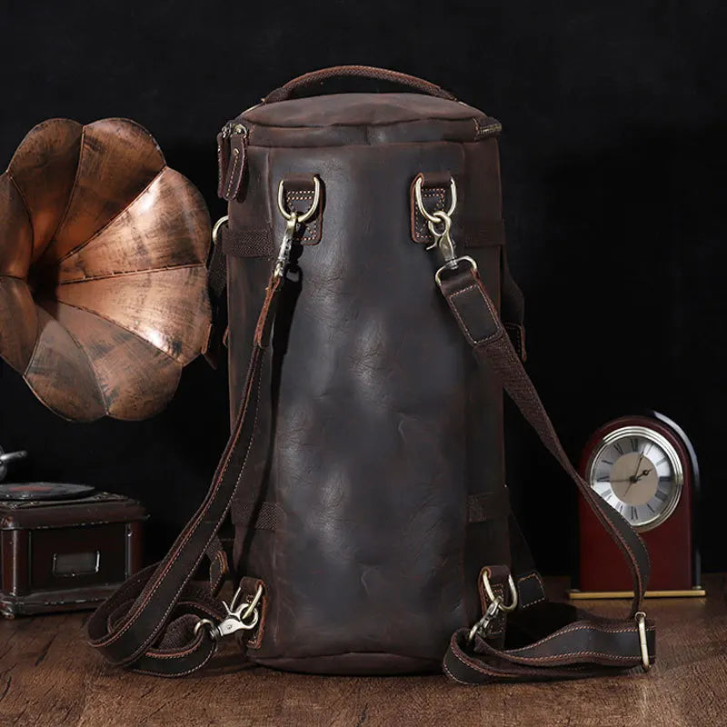 Zaino Uomo in Pelle Vintage Crazy Horse – Design Unico e Grande Capacità per Viaggi e Uso Quotidiano