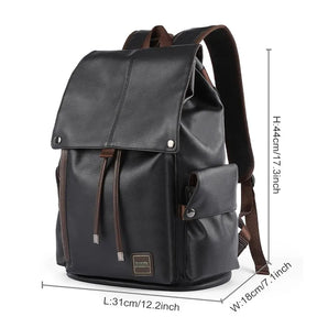 Zaino Uomo in Cuoio Impermeabile con Porta USB – Grande Capacità per Laptop 15,6" e Uso Quotidiano