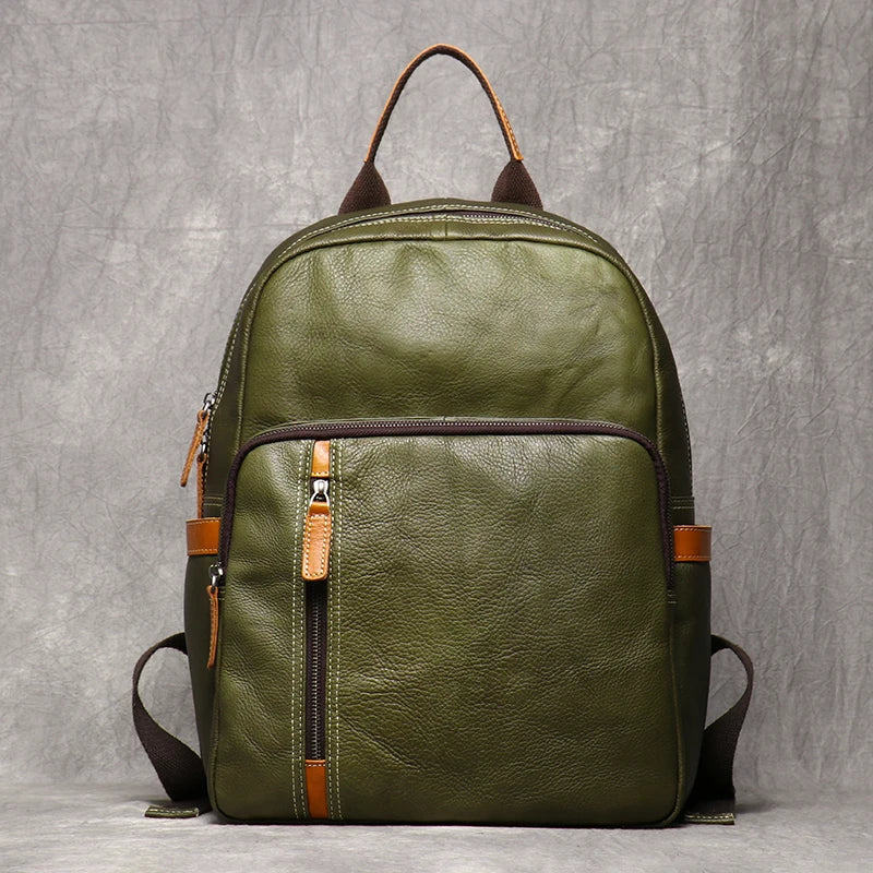 Zaino Uomo in Cuoio Vera Pelle per Viaggio e Scuola – Comparto Laptop 15"
