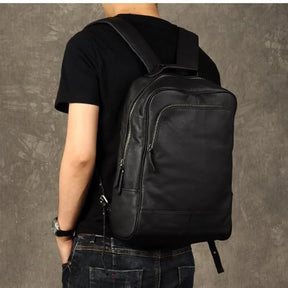 Zaino Uomo in Vera Pelle Impermeabile – Grande Capacità per Laptop, Business e Viaggi