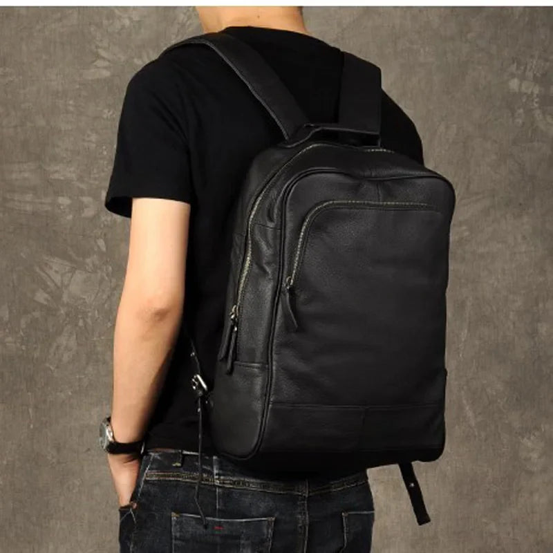 Zaino Uomo in Vera Pelle Impermeabile – Grande Capacità per Laptop, Business e Viaggi