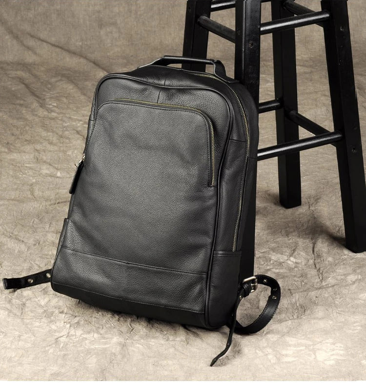 Zaino Uomo in Vera Pelle Impermeabile – Grande Capacità per Laptop, Business e Viaggi