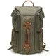 Zaino Vintage Uomo in Pelle e Tela Cerata – Capacità per Laptop 16 Pollici, Zaino da Viaggio e Scuola