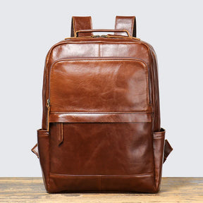 Zaino Vintage Uomo in Vera Pelle Cowhide Leathfocus – Crossbody e Backpack per Laptop 15"