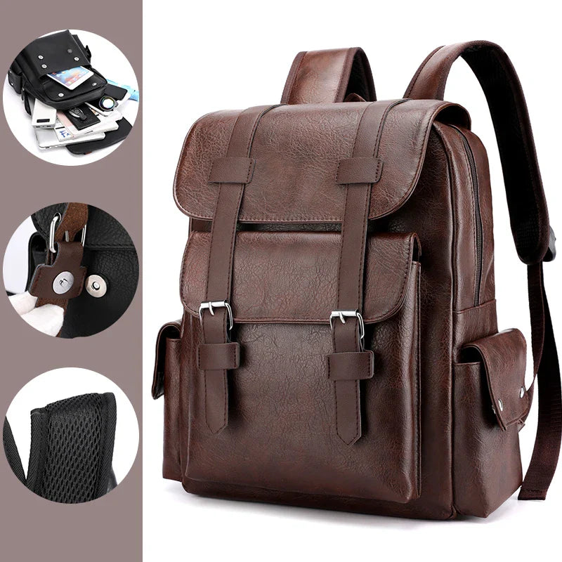 Zaino Uomo in Cuoio Grande per Laptop – Scuola e Viaggi