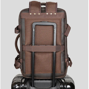 Zaino Vintage Uomo in Pelle Crazy Horse – Grande Capacità con Scomparto per Laptop 15,6"