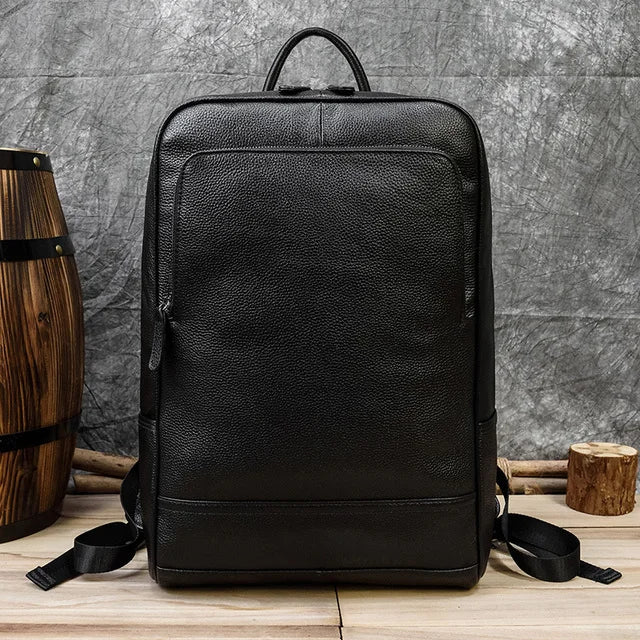 Luufan Genuine leather Men‘s Backpack Large Knapsack Fit 15.6" Laptop Rucksack Student School Bag Daypack Man Travel Backpack