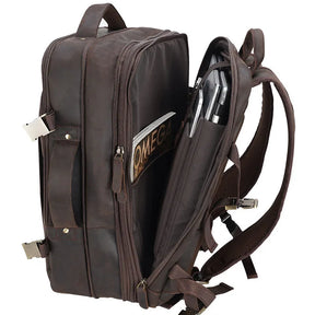 Zaino Vintage Uomo in Pelle Crazy Horse – Grande Capacità con Scomparto per Laptop 15,6"