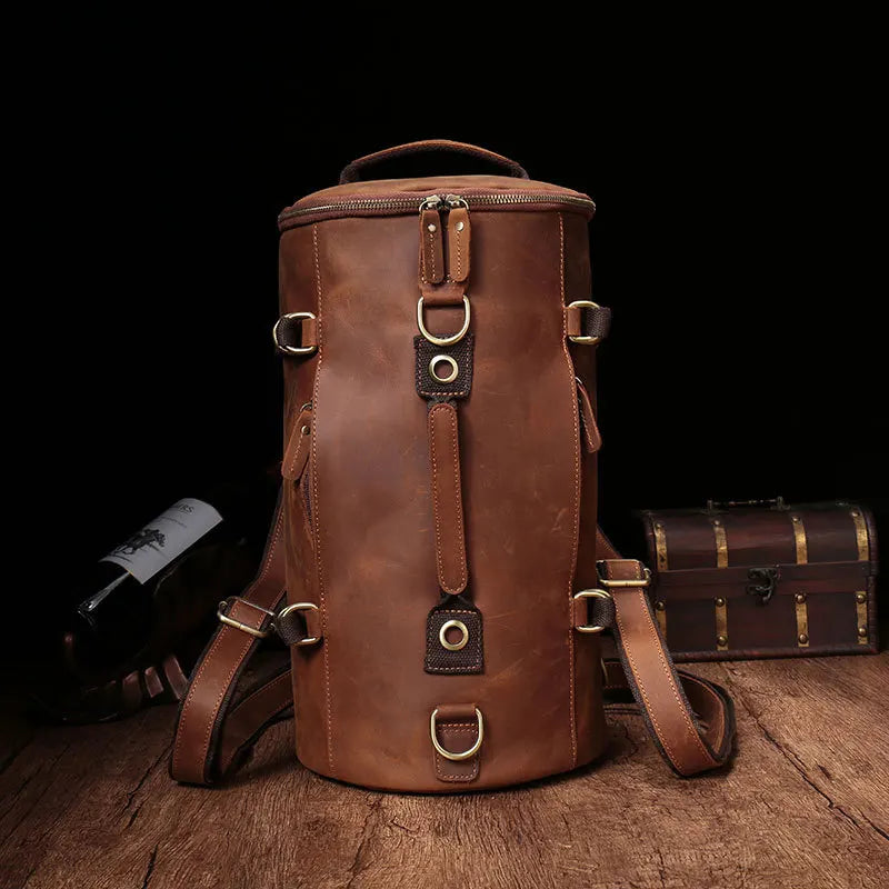 Zaino Uomo in Pelle Vintage Crazy Horse – Design Unico e Grande Capacità per Viaggi e Uso Quotidiano
