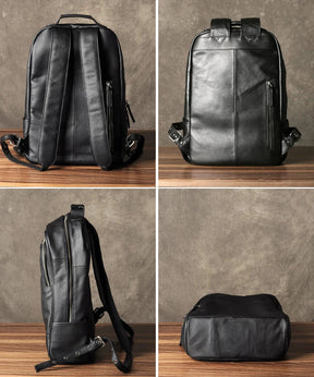 Zaino Uomo in Vera Pelle Impermeabile – Grande Capacità per Laptop, Business e Viaggi