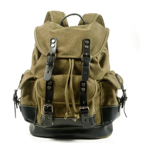 Zaino Uomo Casual in Tela e Pelle – Grande Capacità per Viaggi, Scuola e Attività Outdoor