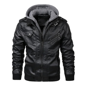 Giacca da Uomo in Vera Pelle con Cappuccio – MotorMen Premium | Stile Urban e Comfort Invernale
