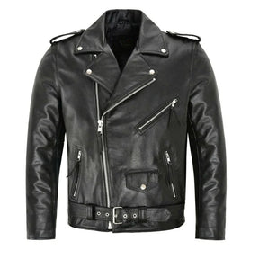 Giacca da Uomo in Vera Pelle – Stile Biker Classico e Robusto | JaquetPro