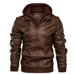 Giacca da Uomo in Vera Pelle con Cappuccio – MotorMen Premium | Stile Urban e Comfort Invernale